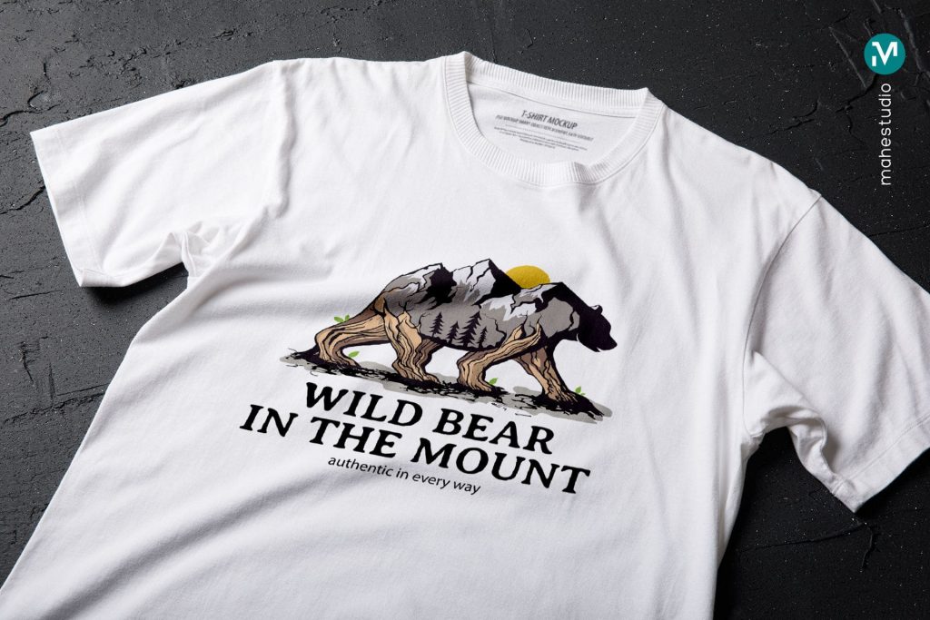 Wild Bear in The Mount T-Shirt Design
